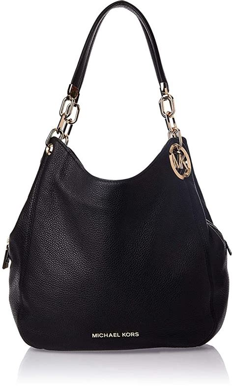 Michael Kors Lillie Large Chain Shoulder Black Tote 